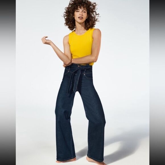 Boden Blue Wide Leg Jeans - Picture 1 of 6